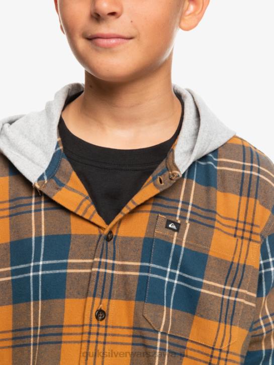 chłopcy Quiksilver 8-16 Haldonowa bluza z kapturem i długimi rękawami 4DBV2309 harelaw z brązowego cukru