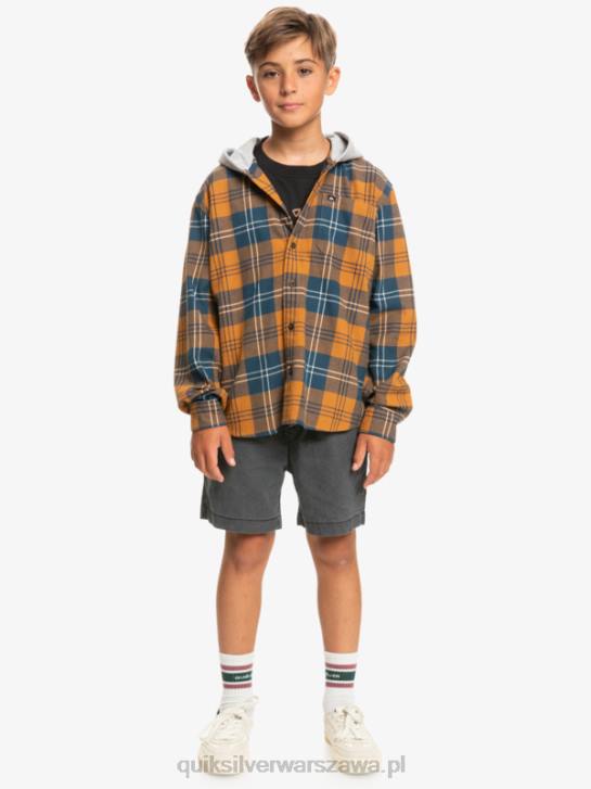 chłopcy Quiksilver 8-16 Haldonowa bluza z kapturem i długimi rękawami 4DBV2309 harelaw z brązowego cukru