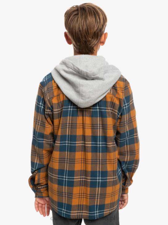 chłopcy Quiksilver 8-16 Haldonowa bluza z kapturem i długimi rękawami 4DBV2309 harelaw z brązowego cukru