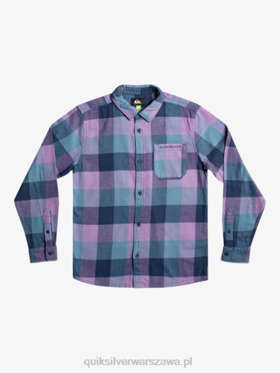 chłopcy Quiksilver 8-16 flanelowa koszula z długim rękawem Motherfly 4DBV2304 niebieska mucha z insygniami