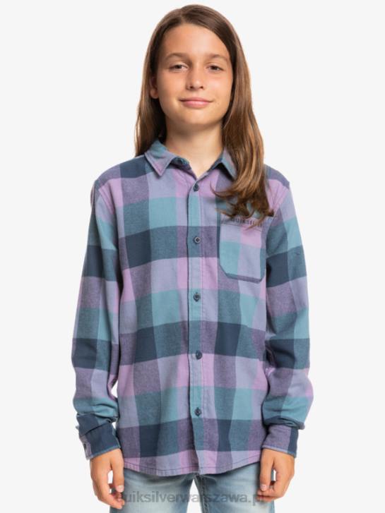 chłopcy Quiksilver 8-16 flanelowa koszula z długim rękawem Motherfly 4DBV2304 niebieska mucha z insygniami