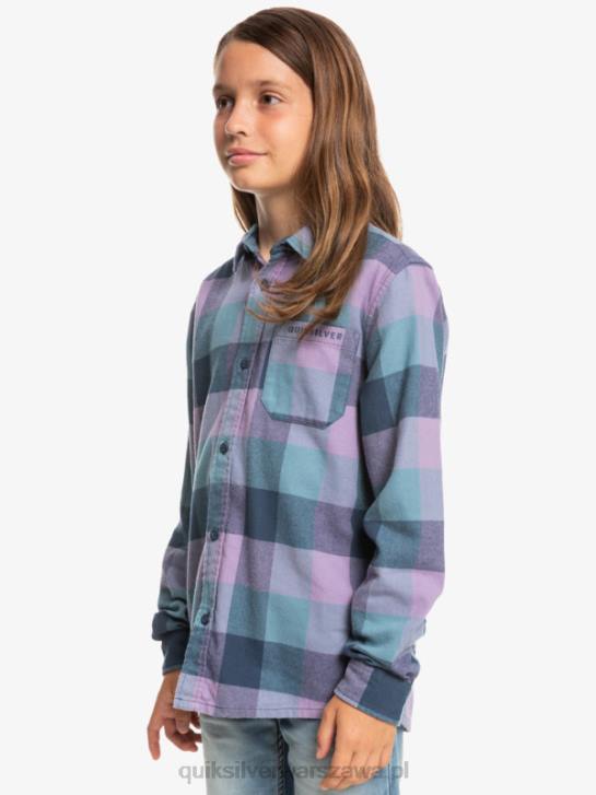 chłopcy Quiksilver 8-16 flanelowa koszula z długim rękawem Motherfly 4DBV2304 niebieska mucha z insygniami