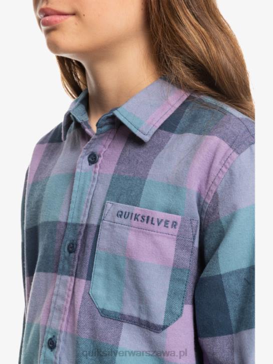 chłopcy Quiksilver 8-16 flanelowa koszula z długim rękawem Motherfly 4DBV2304 niebieska mucha z insygniami