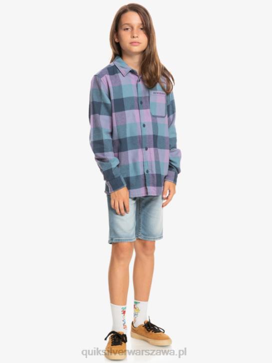 chłopcy Quiksilver 8-16 flanelowa koszula z długim rękawem Motherfly 4DBV2304 niebieska mucha z insygniami