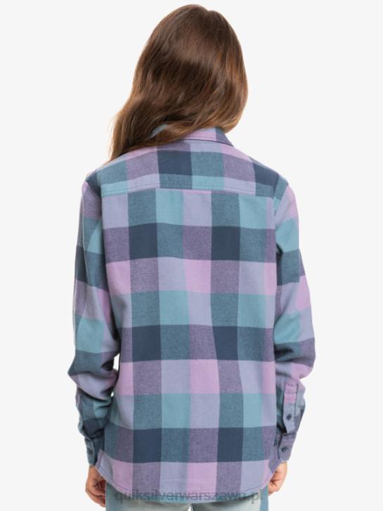 chłopcy Quiksilver 8-16 flanelowa koszula z długim rękawem Motherfly 4DBV2304 niebieska mucha z insygniami