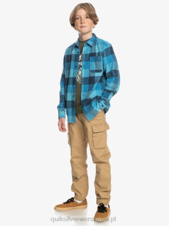 chłopcy Quiksilver 8-16 flanelowa koszula z długim rękawem Motherfly 4DBV2308 delph niebieska mucha mateczna