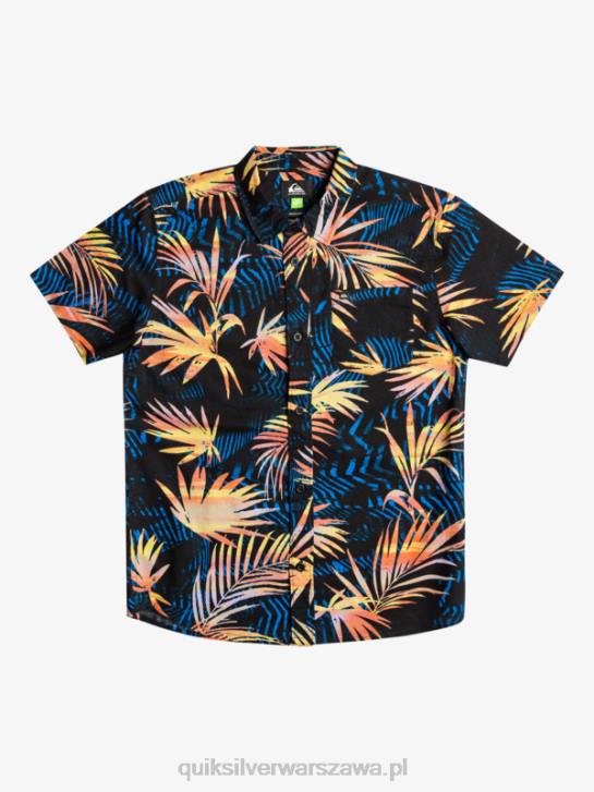chłopcy Quiksilver 8-16 podarta koszula z krótkim rękawem 4DBV2196 czarne podarte