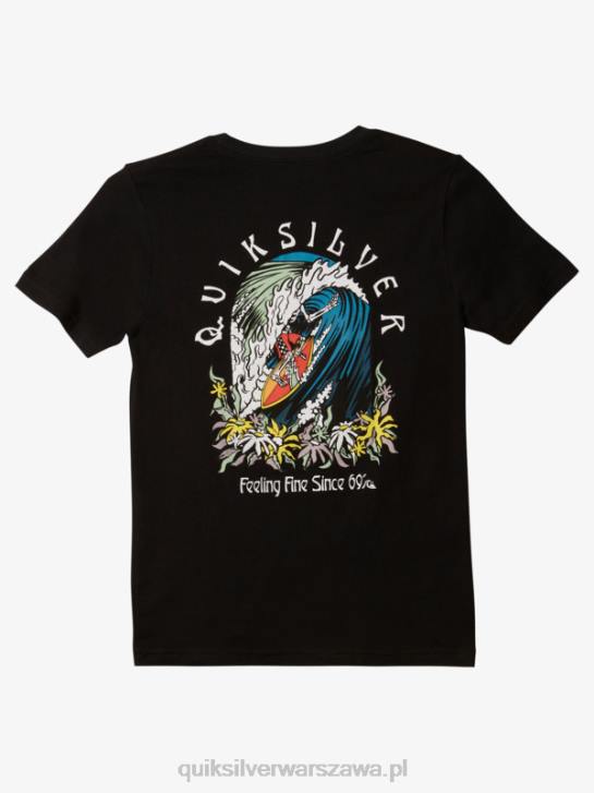 chłopcy Quiksilver 8-16 oryginalna koszulka typu beczka 4DBV1940 czarny