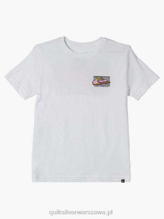 chłopcy Quiksilver 8-16 wyblakły t-shirt w stylu retro 4DBV2123 biały