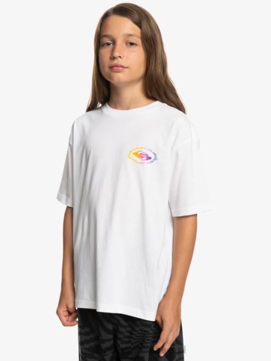 chłopcy Quiksilver Koszulka radykalna flaga 8-16 4DBV1967 biały