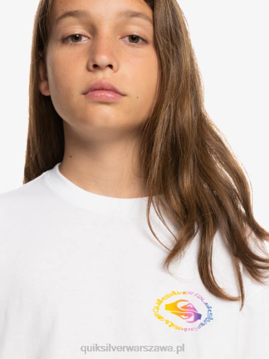 chłopcy Quiksilver Koszulka radykalna flaga 8-16 4DBV1967 biały