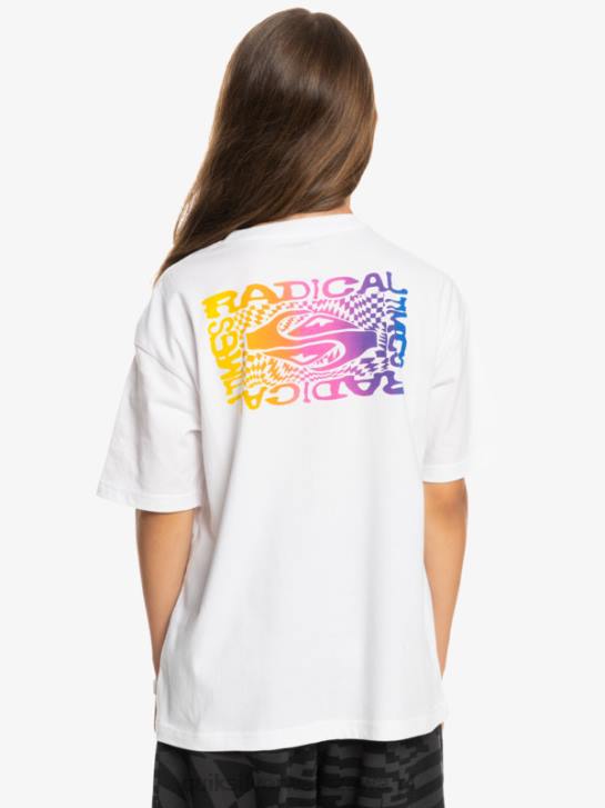 chłopcy Quiksilver Koszulka radykalna flaga 8-16 4DBV1967 biały