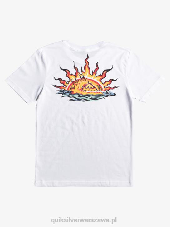 chłopcy Quiksilver Koszulka stróża 8-16 fal 4DBV2229 biały