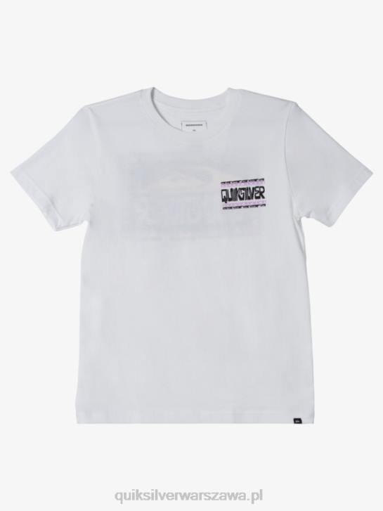 chłopcy Quiksilver Koszulka z wypaczonymi ramkami 8-16 4DBV2155 biały