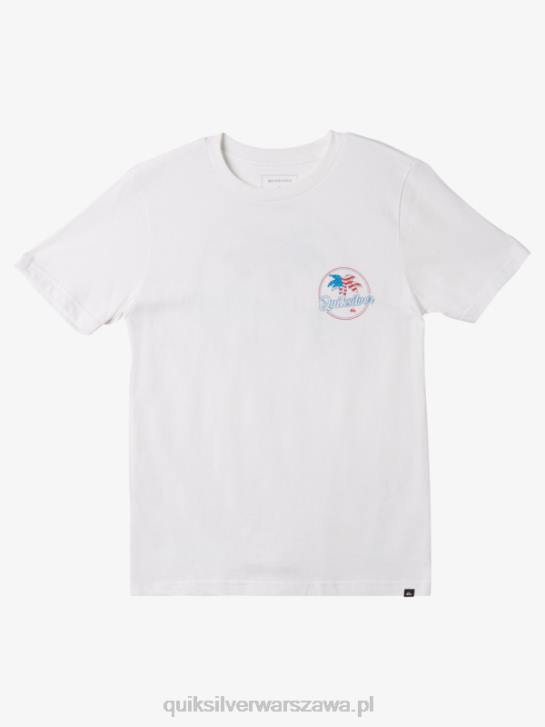 chłopcy Quiksilver Przewiewna koszulka w rozmiarze 8-16 4DBV1956 biały