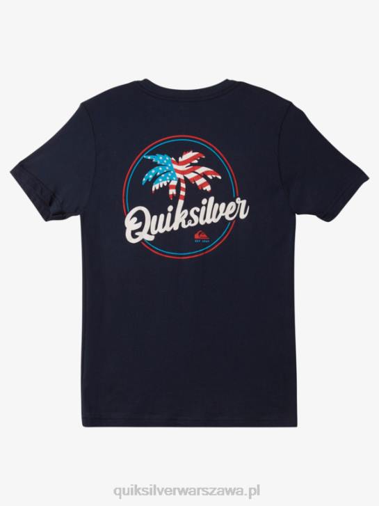chłopcy Quiksilver Przewiewna koszulka w rozmiarze 8-16 4DBV1957 granatowa marynarka