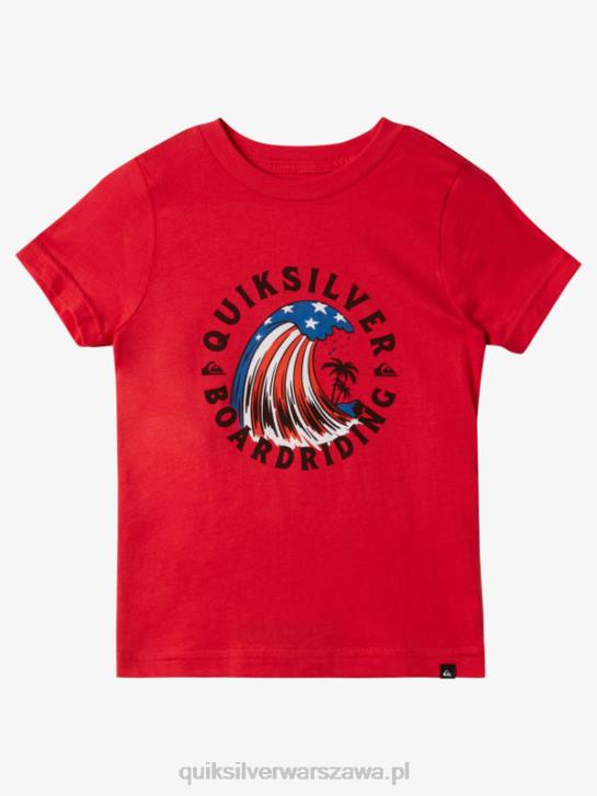 chłopcy Quiksilver T-shirt 2-7 dom fali 4DBV1930 czerwone ryzyko
