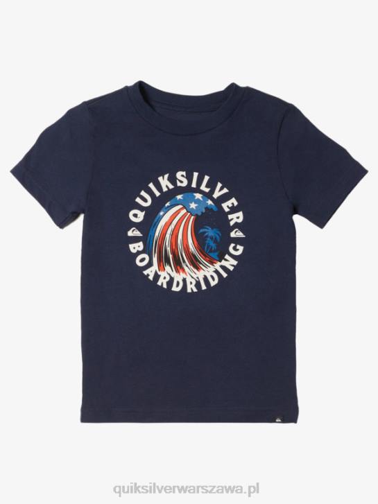 chłopcy Quiksilver T-shirt 2-7 dom fali 4DBV1931 granatowa marynarka