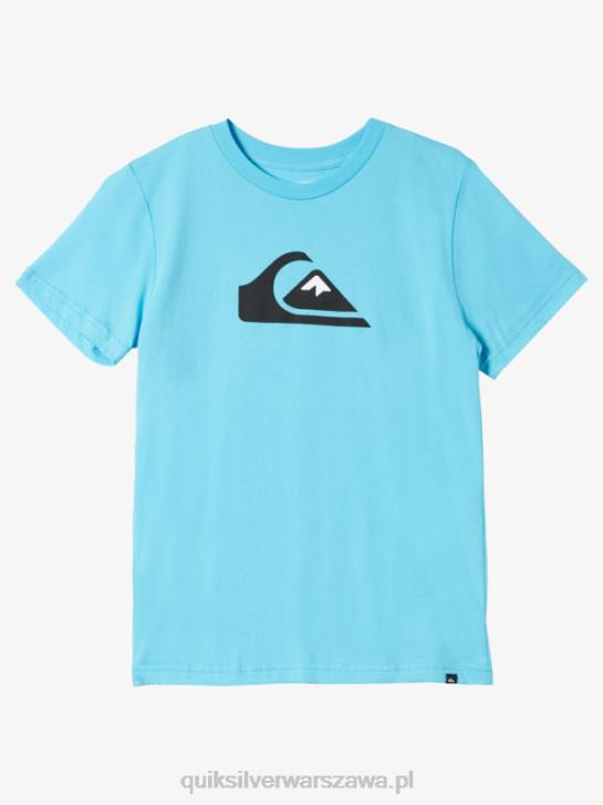 chłopcy Quiksilver T-shirt z logo firmy 8-16 4DBV1962 rzeczny błękit