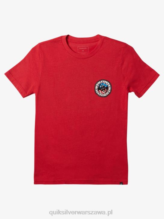 chłopcy Quiksilver Zabawna koszulka letnia 8-16 4DBV1942 czerwone ryzyko