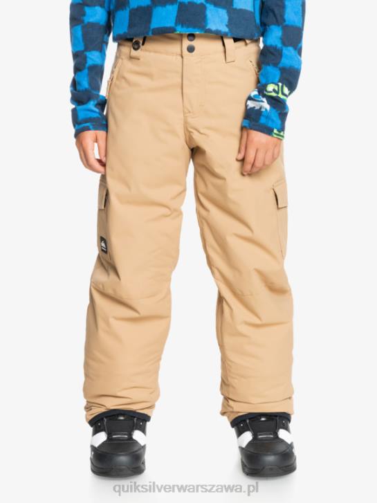 chłopcy Quiksilver 8-16 Ocieplane śnieżne spodnie porter w kolorze khaki 4DBV2260 tanina