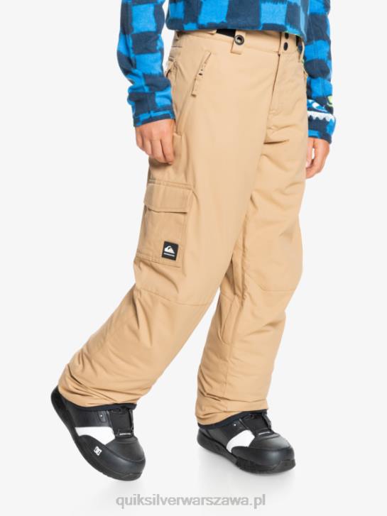 chłopcy Quiksilver 8-16 Ocieplane śnieżne spodnie porter w kolorze khaki 4DBV2260 tanina