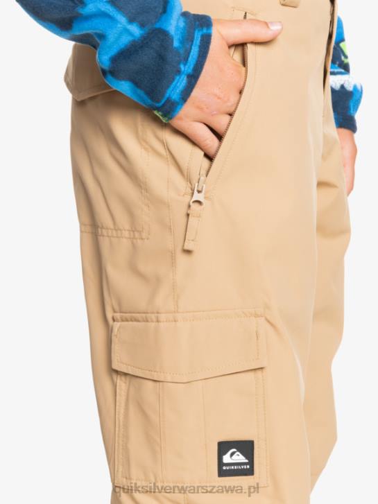chłopcy Quiksilver 8-16 Ocieplane śnieżne spodnie porter w kolorze khaki 4DBV2260 tanina