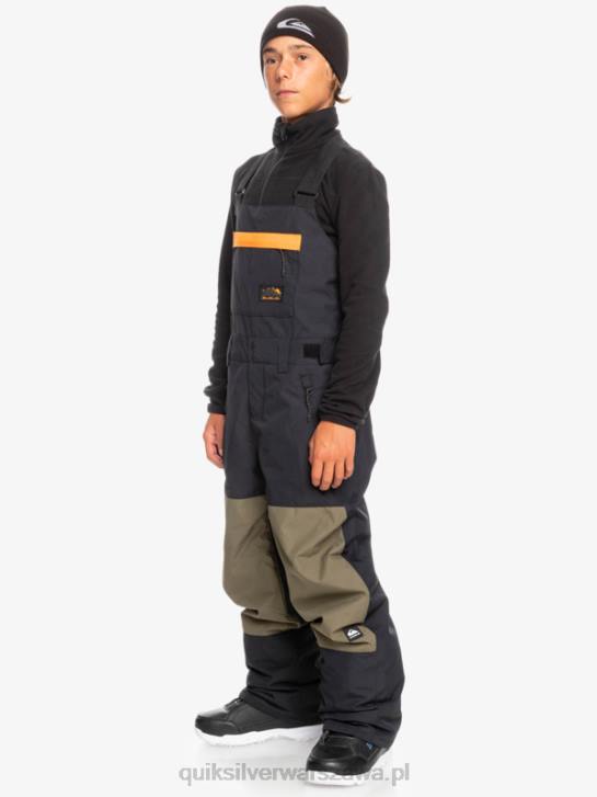 chłopcy Quiksilver 8-16 mash up ocieplane śnieżne spodnie na szelkach 4DBV2318 prawdziwa czerń