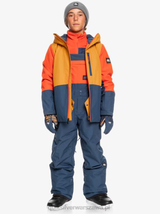 chłopcy Quiksilver 8-16 mash up ocieplane śnieżne spodnie na szelkach 4DBV2319 insygnia niebieskie