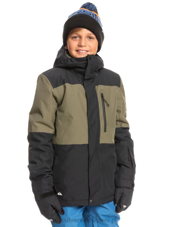 chłopcy Quiksilver Techniczna kurtka śnieżna 8-16 Mission Block 4DBV2337 prawdziwa czerń