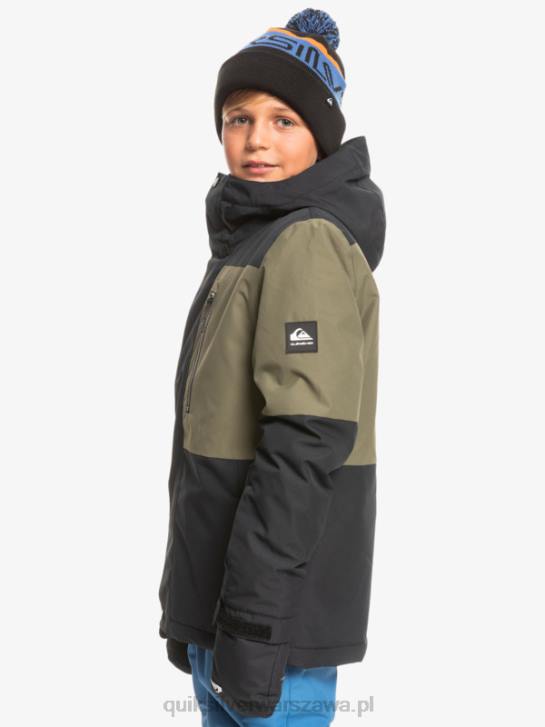 chłopcy Quiksilver Techniczna kurtka śnieżna 8-16 Mission Block 4DBV2337 prawdziwa czerń