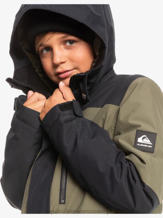 chłopcy Quiksilver Techniczna kurtka śnieżna 8-16 Mission Block 4DBV2337 prawdziwa czerń