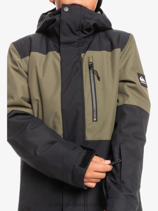 chłopcy Quiksilver Techniczna kurtka śnieżna 8-16 Mission Block 4DBV2337 prawdziwa czerń