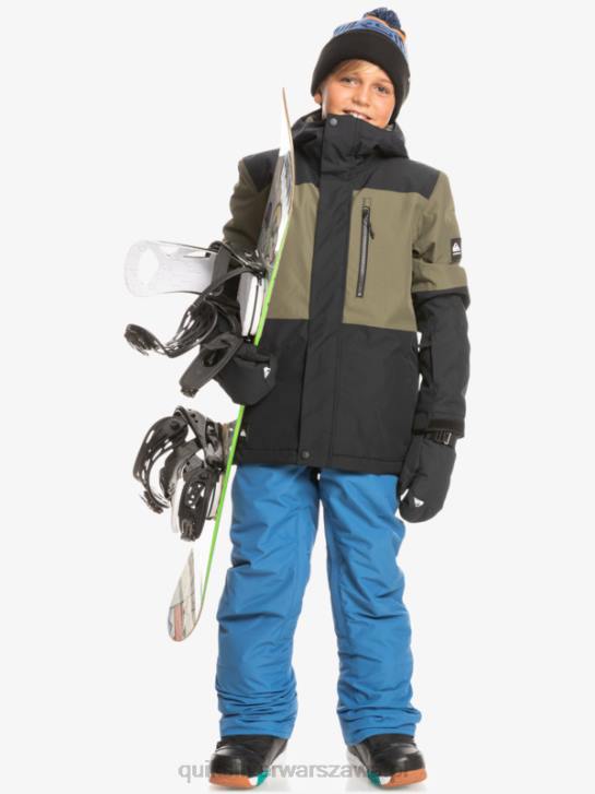 chłopcy Quiksilver Techniczna kurtka śnieżna 8-16 Mission Block 4DBV2337 prawdziwa czerń
