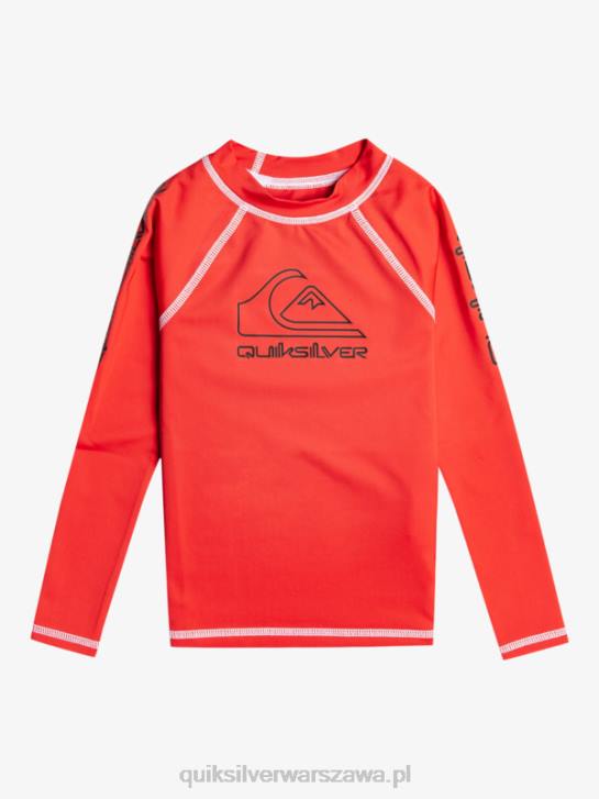 chłopcy Quiksilver 2-7 on tour z długim rękawem upf 50 rashguard 4DBV2220 czerwone ryzyko