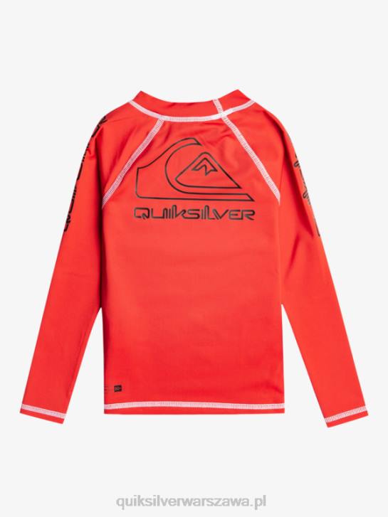 chłopcy Quiksilver 2-7 on tour z długim rękawem upf 50 rashguard 4DBV2220 czerwone ryzyko