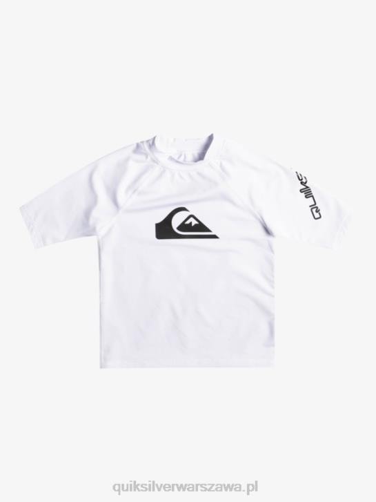 chłopcy Quiksilver 2-7 wszechczasów z krótkim rękawem upf 50 rashguard 4DBV2126 biały