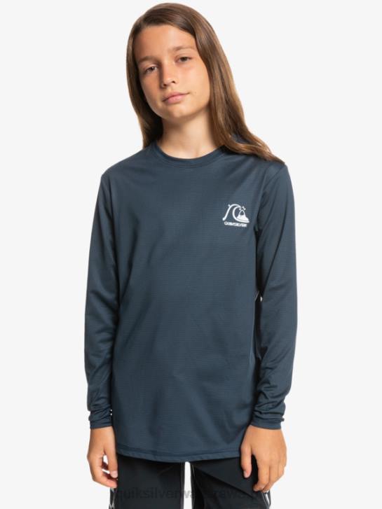 chłopcy Quiksilver 8-16 Heritage Heather koszulka surfingowa upf 50 z długimi rękawami 4DBV2200 granatowy wrzos o północy