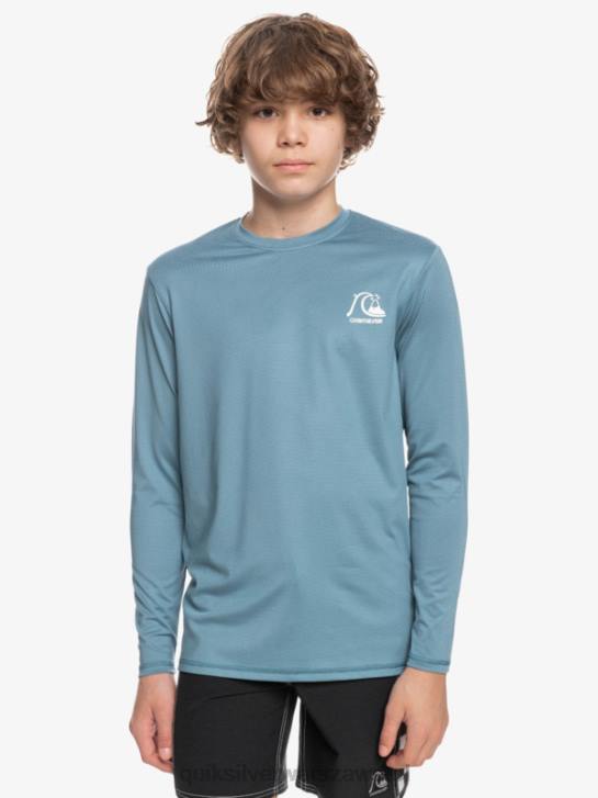 chłopcy Quiksilver 8-16 Heritage Heather koszulka surfingowa upf 50 z długimi rękawami 4DBV2201 prowincjonalny niebieski wrzos