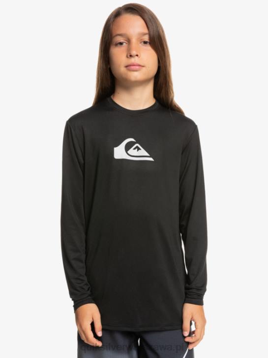 chłopcy Quiksilver 8-16 Solid Smuga Ls Youth l/sl koszulka surfingowa 4DBV2117 czarny