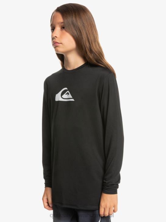 chłopcy Quiksilver 8-16 Solid Smuga Ls Youth l/sl koszulka surfingowa 4DBV2117 czarny