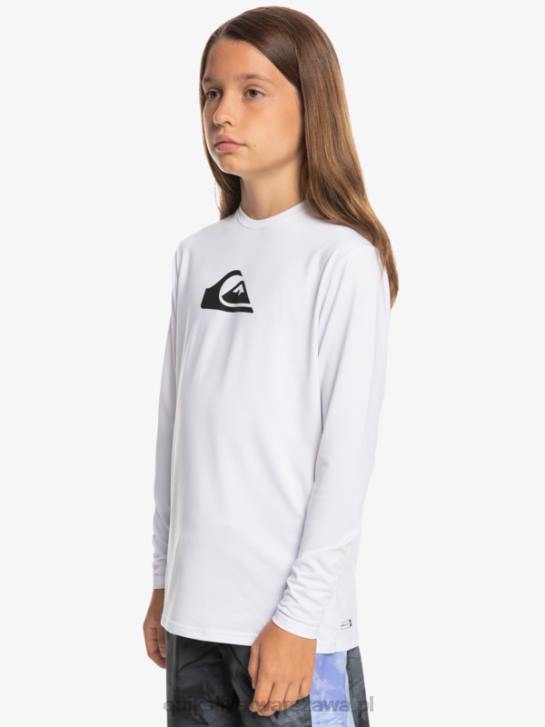 chłopcy Quiksilver 8-16 Solid Smuga Ls Youth l/sl koszulka surfingowa 4DBV2118 biały