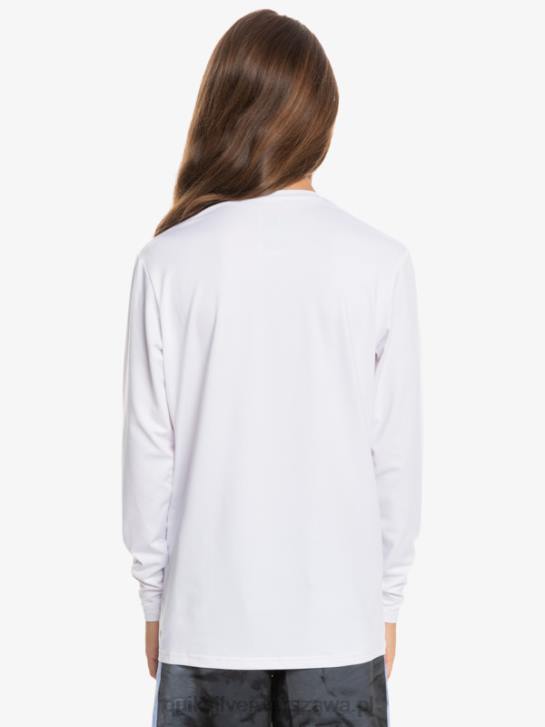 chłopcy Quiksilver 8-16 Solid Smuga Ls Youth l/sl koszulka surfingowa 4DBV2118 biały