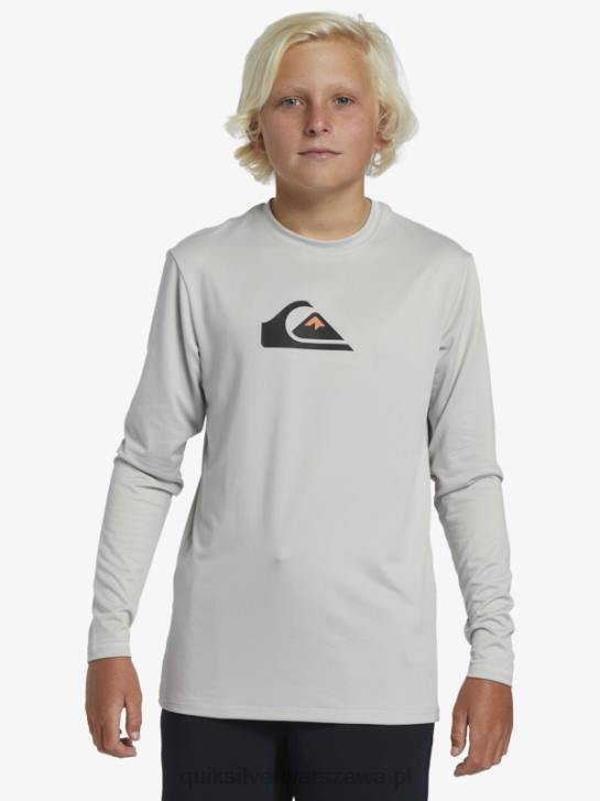 chłopcy Quiksilver 8-16 Solid Smuga Ls Youth l/sl koszulka surfingowa 4DBV2119 szary fiolet
