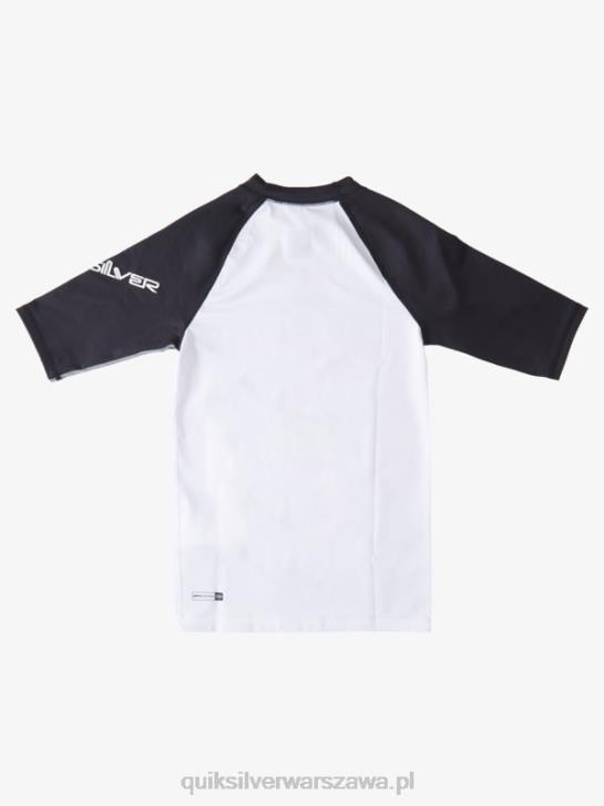 chłopcy Quiksilver 8-16 cały czas z krótkim rękawem upf 50 rashguard 4DBV2245 biało-czarny