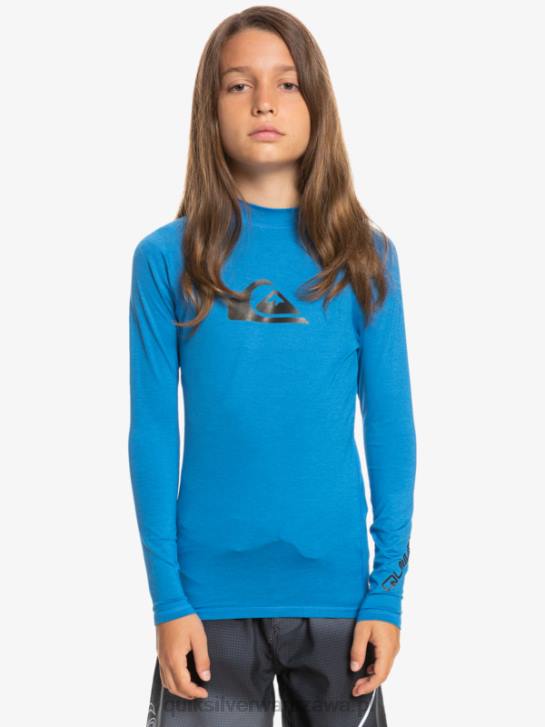 chłopcy Quiksilver 8-16 koszulka surfingowa all time ls young l/sl 4DBV2100 niebieski wrzos do nurkowania