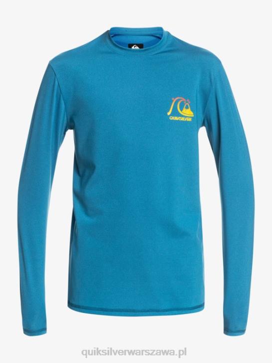 chłopcy Quiksilver Koszulka surfingowa Heritage Heather z długim rękawem i upf 50 w rozmiarze 8-16 4DBV2262 Vallarta niebieski wrzos