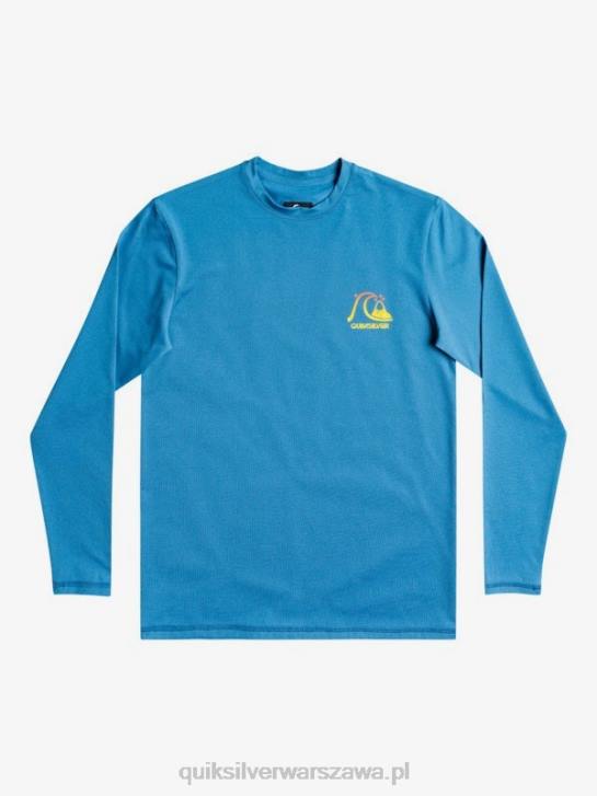 chłopcy Quiksilver Koszulka surfingowa Heritage Heather z długim rękawem i upf 50 w rozmiarze 8-16 4DBV2262 Vallarta niebieski wrzos