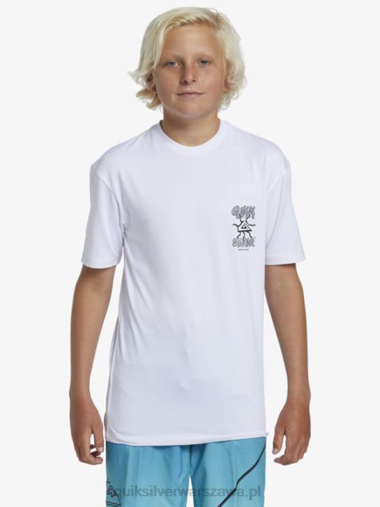 chłopcy Quiksilver Koszulka surfingowa z krótkim rękawem 8-16 mix session upf 50 4DBV2017 biały