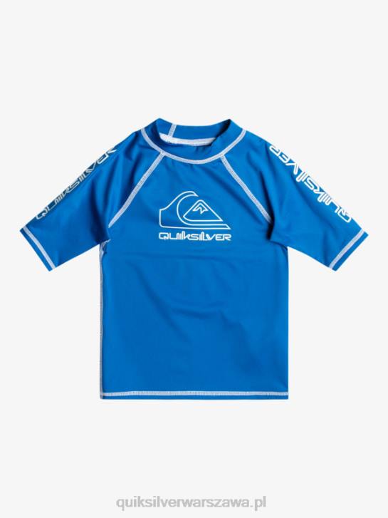 chłopcy Quiksilver Rashguard 2-7 on tour z krótkim rękawem upf 50 4DBV2114 nurkowanie w kolorze niebieskim